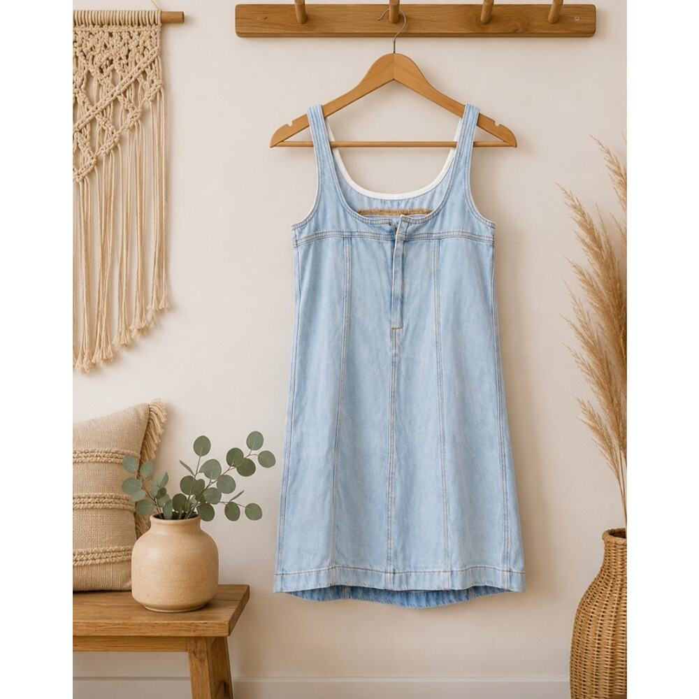 Madewell Light Denim Mini Dress Size 2 - Picture 2 of 2